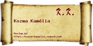 Kozma Kamélia névjegykártya